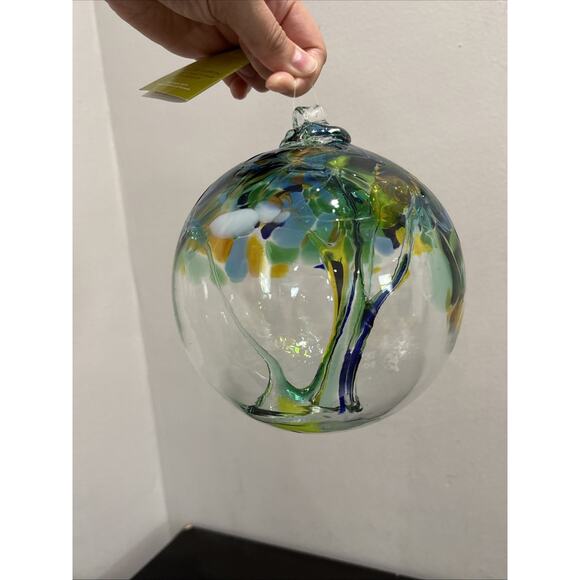Kitras Art Glass Tree Of Enchantment Large 6” Handmade Hand Blown Orb - Picture 11 of 13
